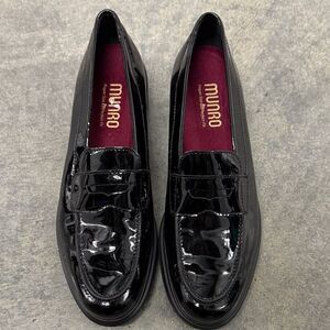 Munro Glossy Black Men's Slip-On Loafers